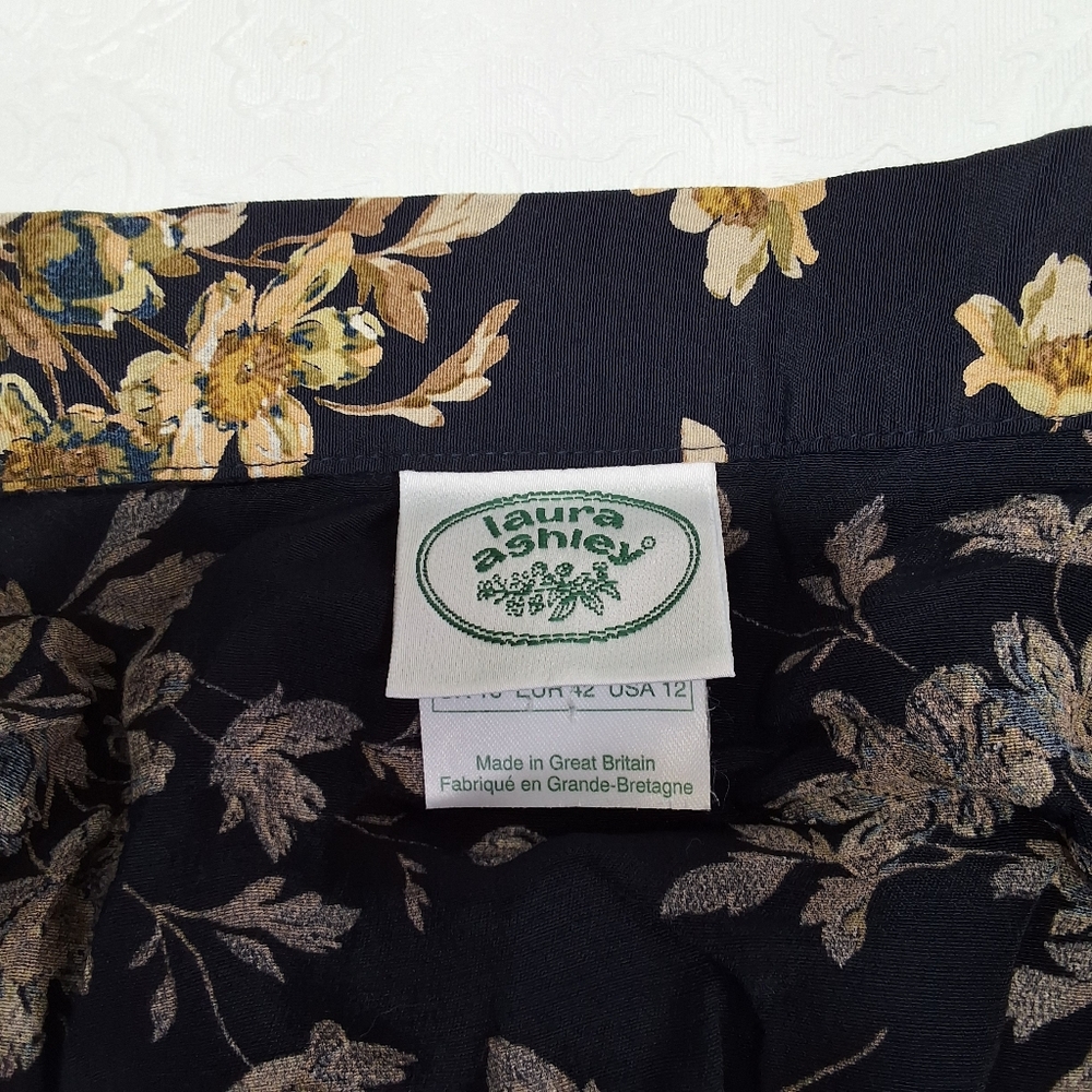Laura ashley Floral High Waist Vintage Laura Ashley Maxi Lengthskirt Size 12 - Picture 7 of 8